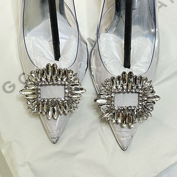 Good American Glass Cinder F*cking Rella Pump Heels NEW Size 8.5 - Picture 4 of 10